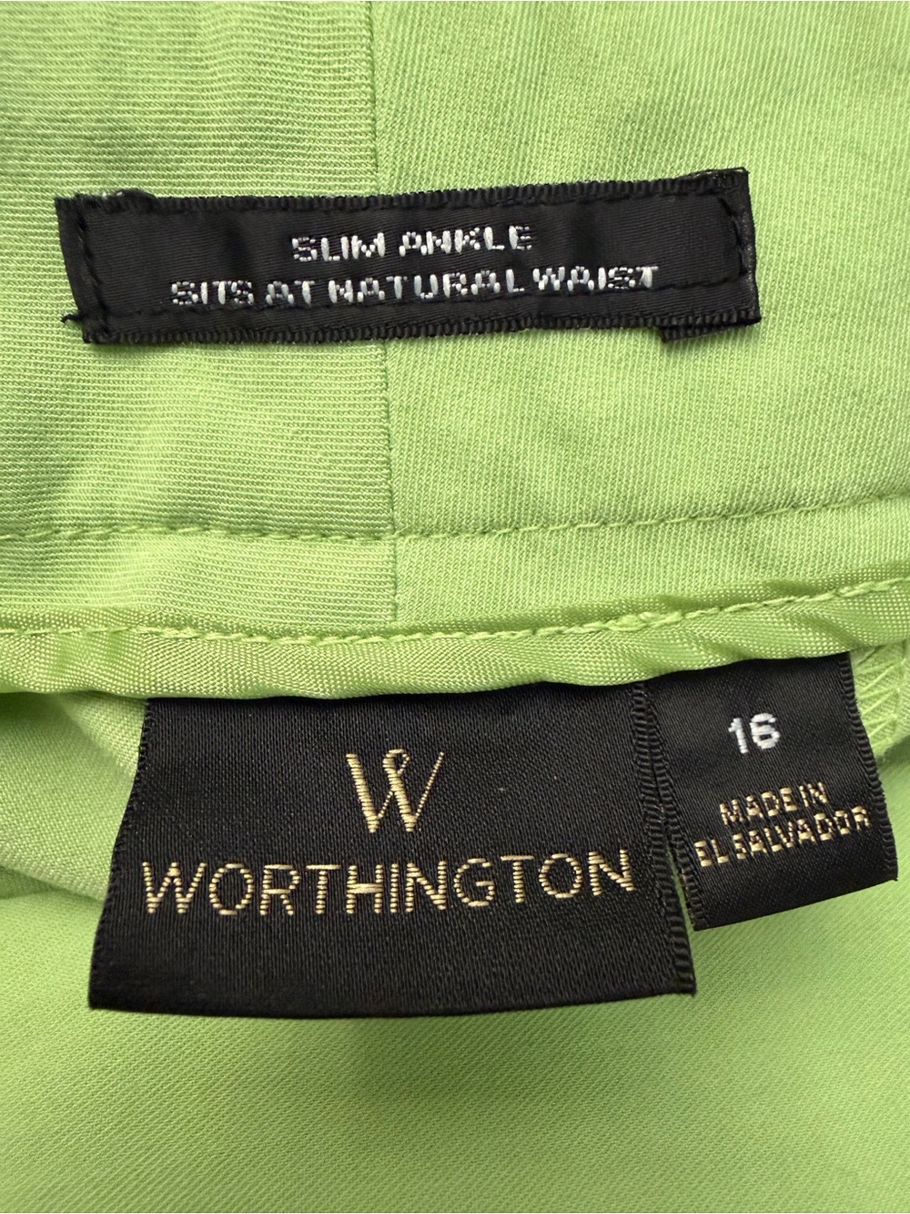 Worthington Slim ankle Dress Pants Womens 16 Green Stretch - Picture 5 of 7